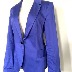 🆕 [Zara Basic] Blue Long Sleeve Cotton Blend Lined Blazer Sz: S 💙